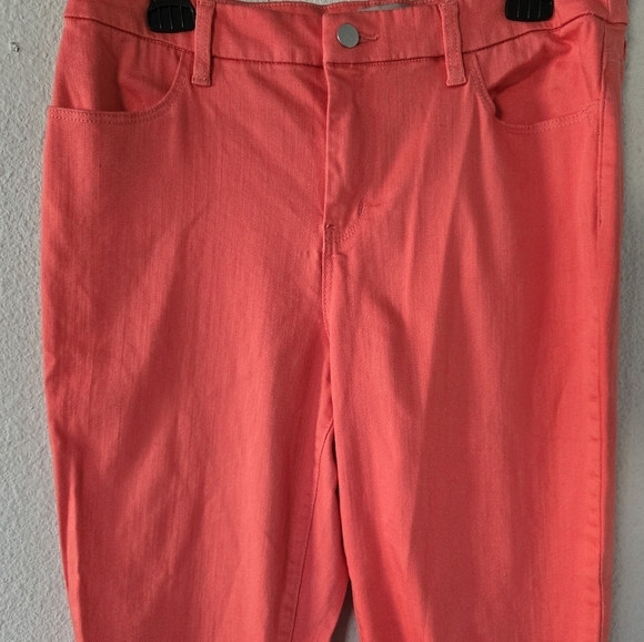 Chicos Pant Women 32×27 Pink/ Orange Straight Leg Ankle High Rise Office - Picture 4 of 9